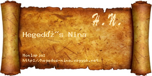 Hegedűs Nina névjegykártya