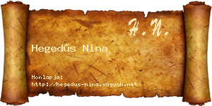 Hegedűs Nina névjegykártya